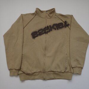 Vintage 90's EZEKIEL Full Zip Beige Sweatshirt Jacket Men's Skateboarding